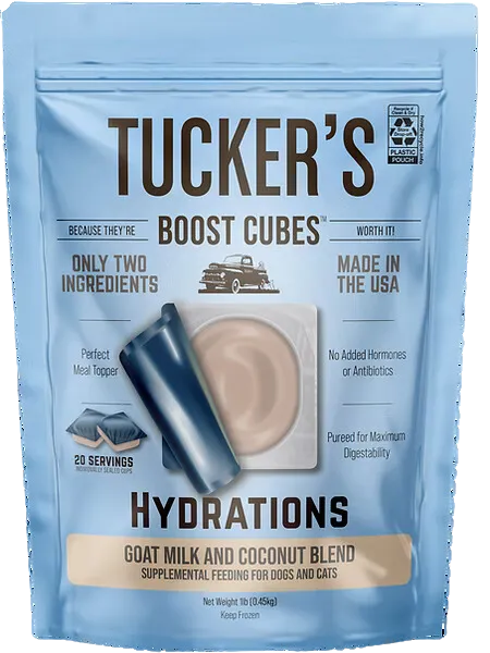 Tucker's Raw Frozen Boost Cubes - Hydration Goat Milk with Coconut 1lb Bag (20 servings per bag)
