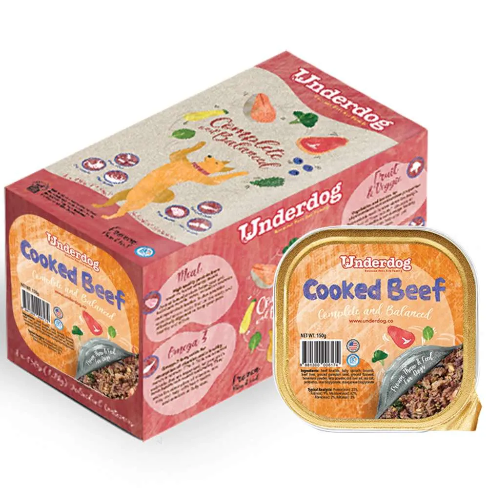Underdog Cooked Beef Complete & Balanced Frozen Dog Food 1.2kg