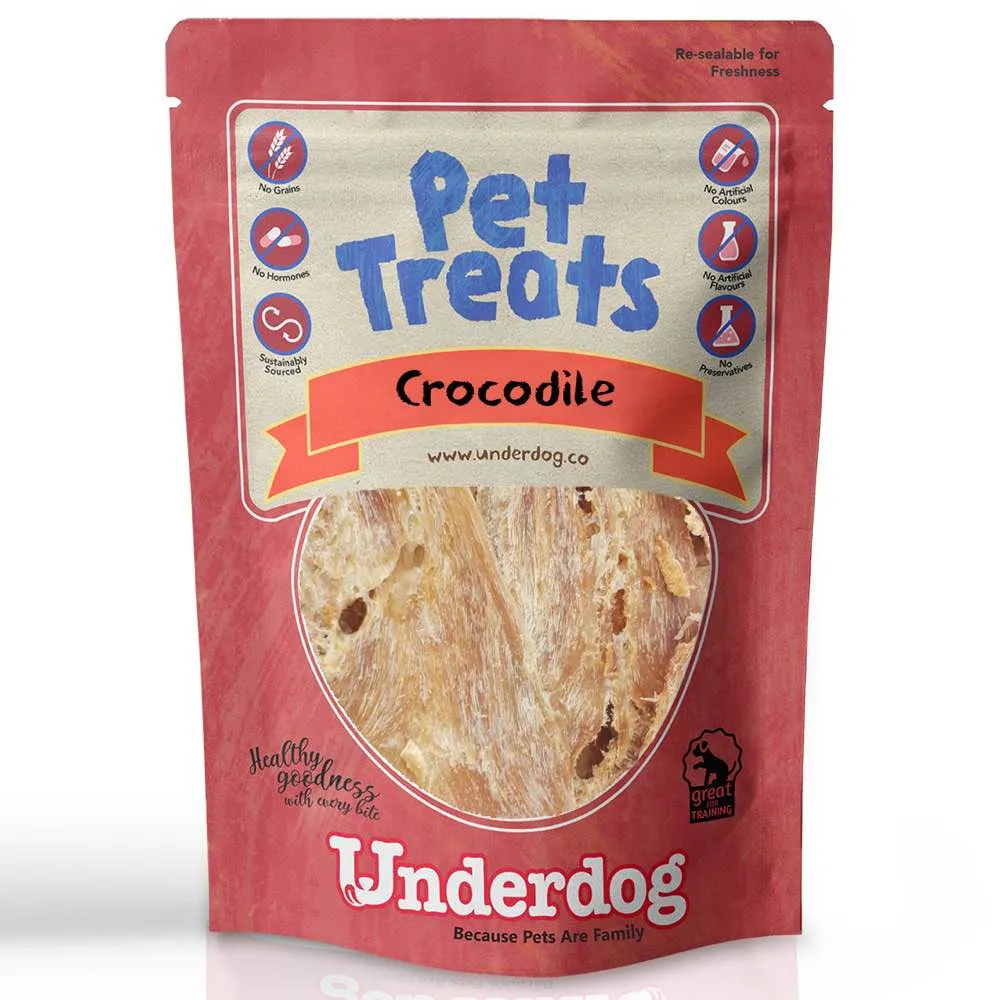 Underdog Crocodile Air Dried Dog Treats 60g