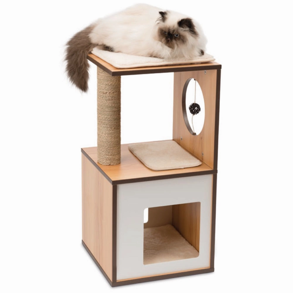 Vesper V-Box In Walnut Small Cat Condo