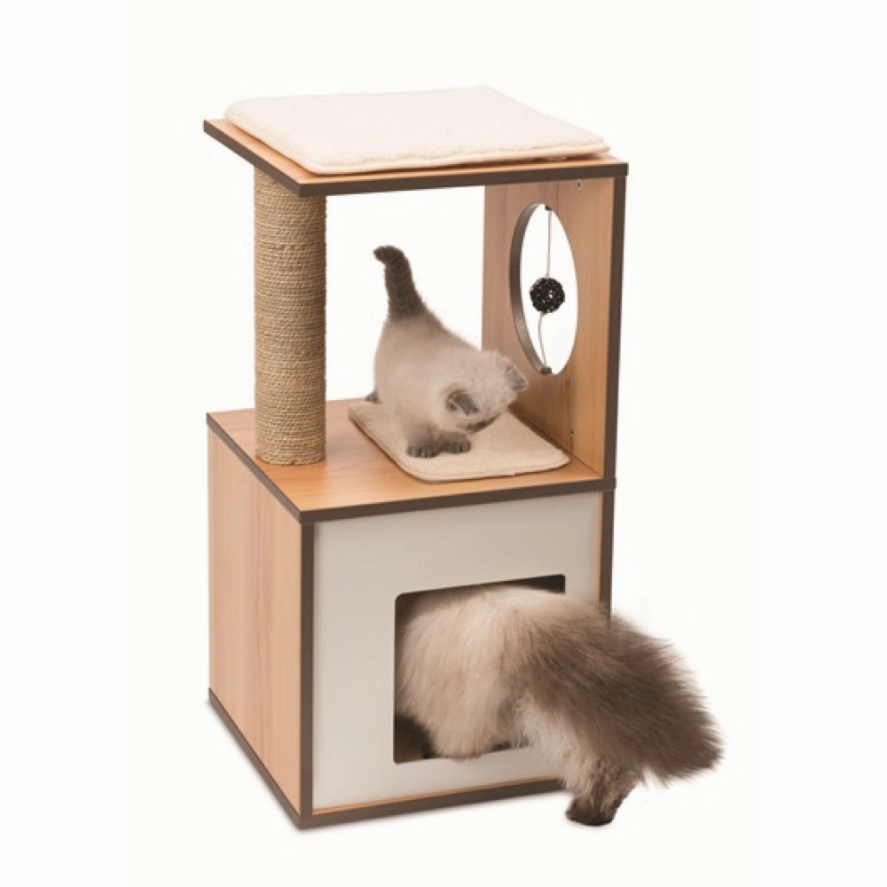 Vesper V-Box In Walnut Small Cat Condo