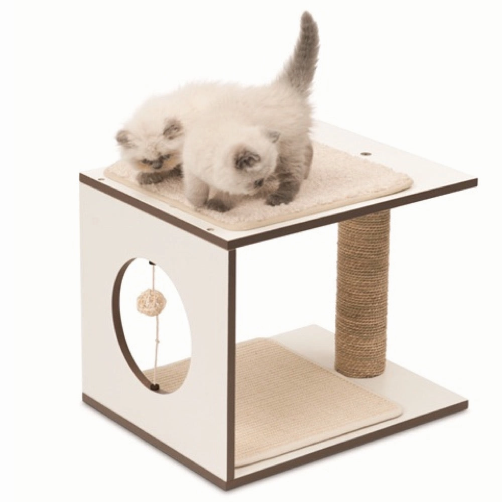 Vesper V-Stool In White Cat Post