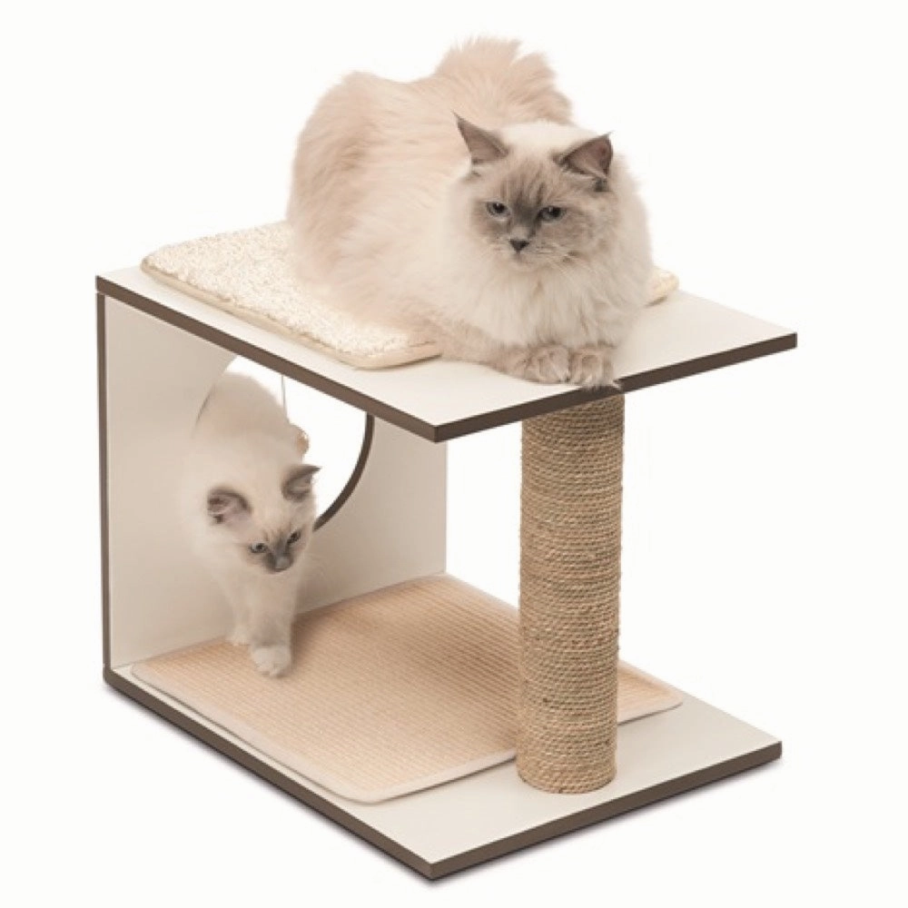 Vesper V-Stool In White Cat Post