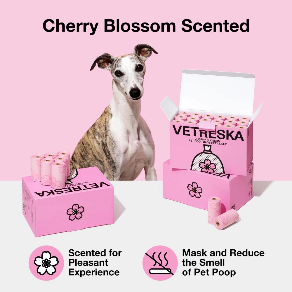 VETRESKA Cherry Blossom Scented Dog Poop Bags 300pc