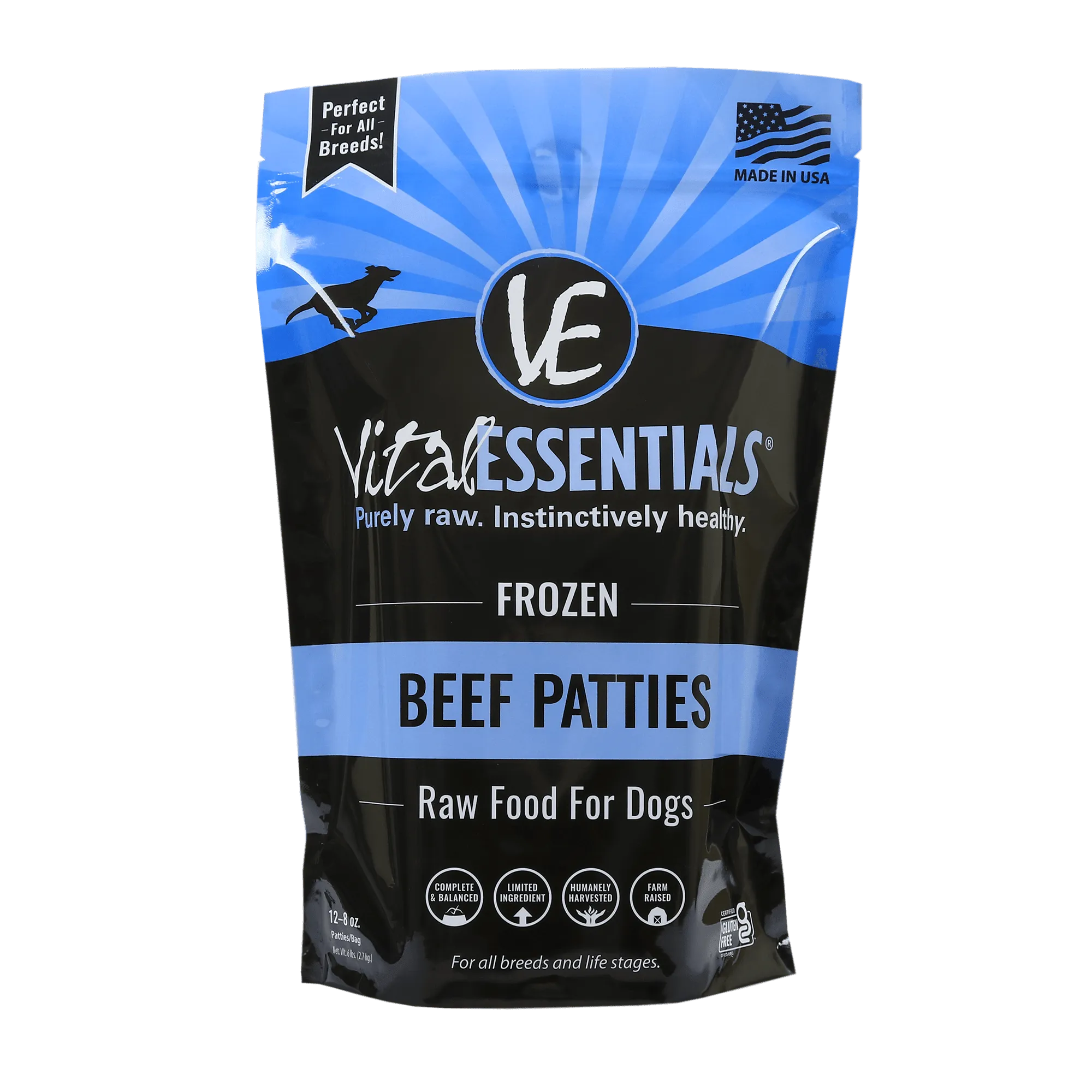 Vital Essentials Raw Beef Patties 6 Lb.