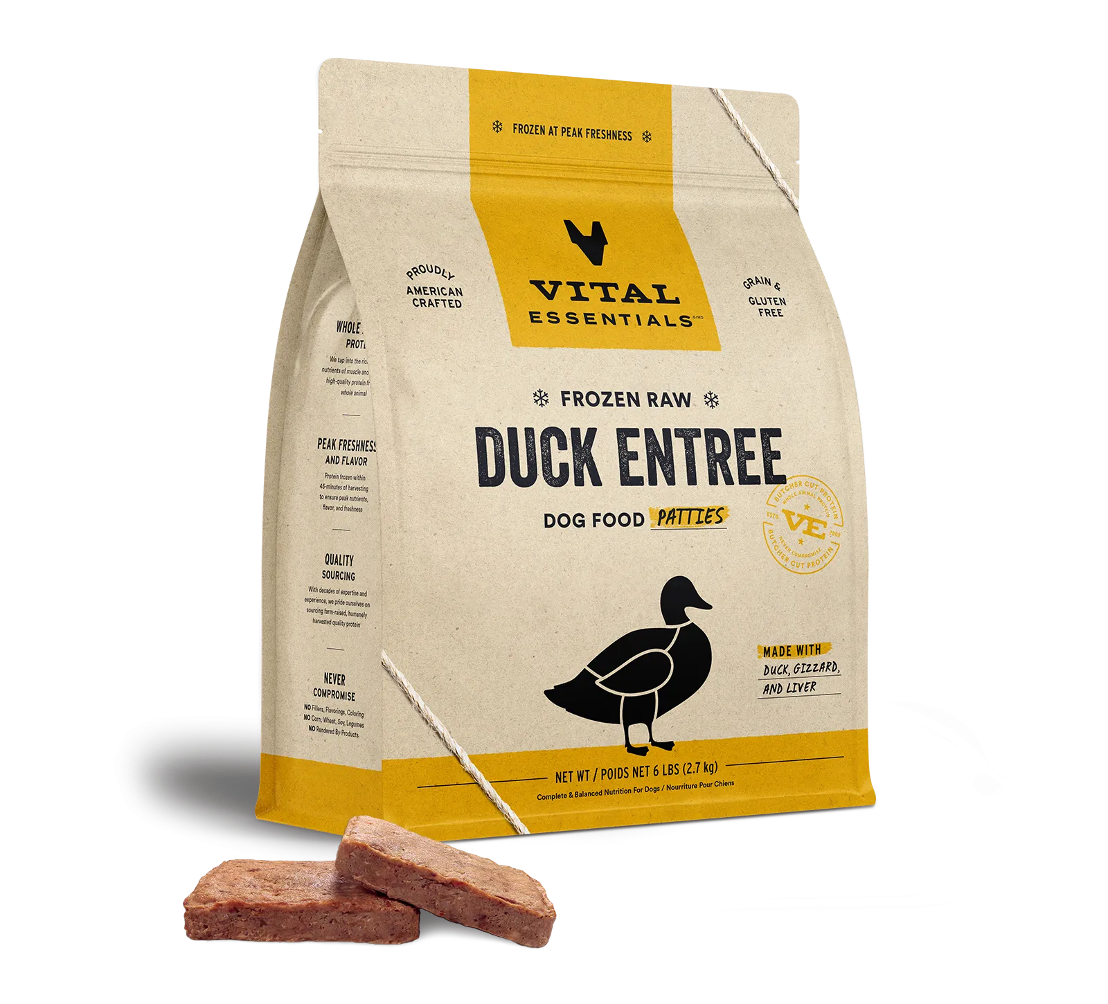 Vital Essentials Raw Duck Patties 6 Lb
