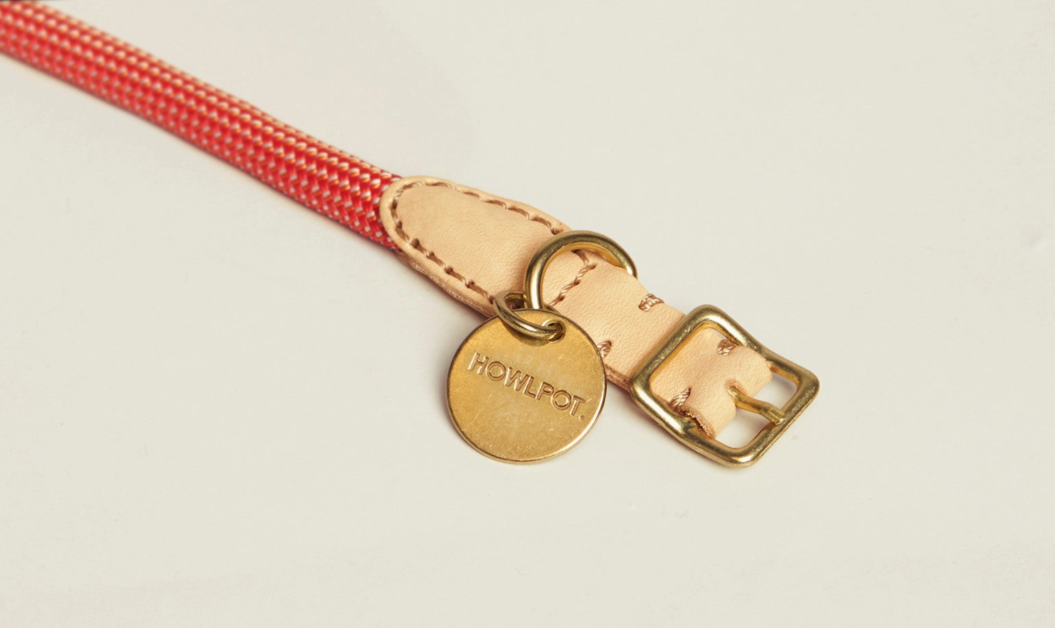 We are Tight: Rope Dog Collar, Coral Aid