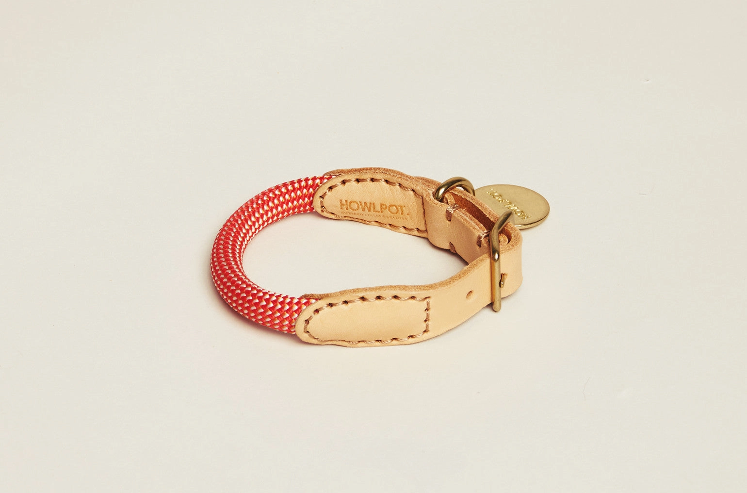 We are Tight: Rope Dog Collar, Coral Aid