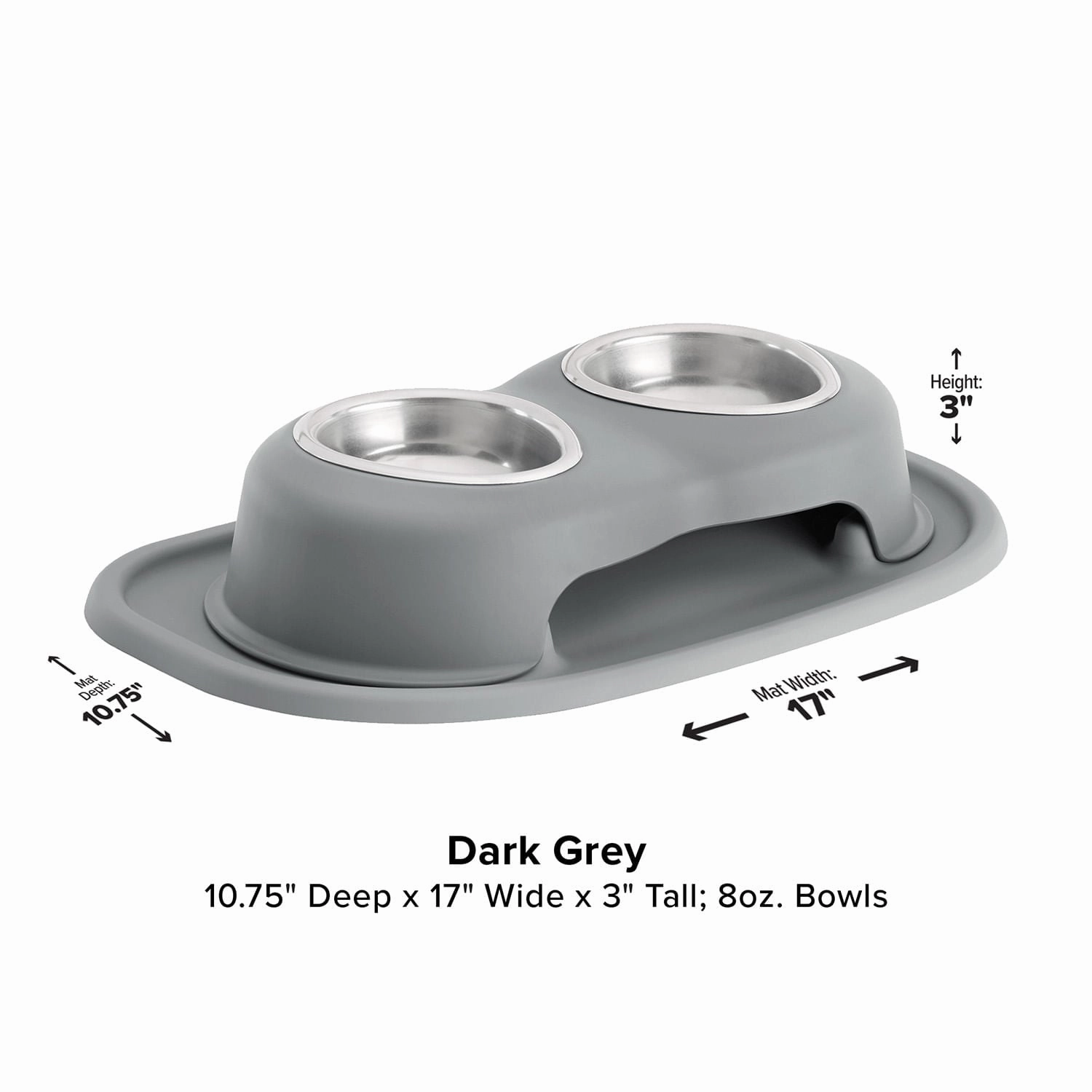 WeatherTech Double High Pet Feeding System, Stainless Steel