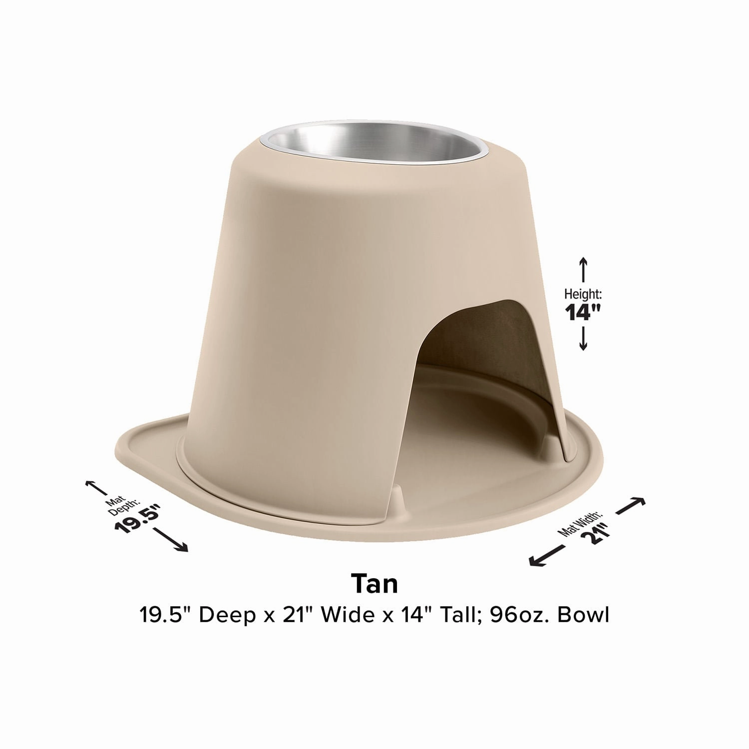 WeatherTech Single High Pet Feeding System, Stainless Steel