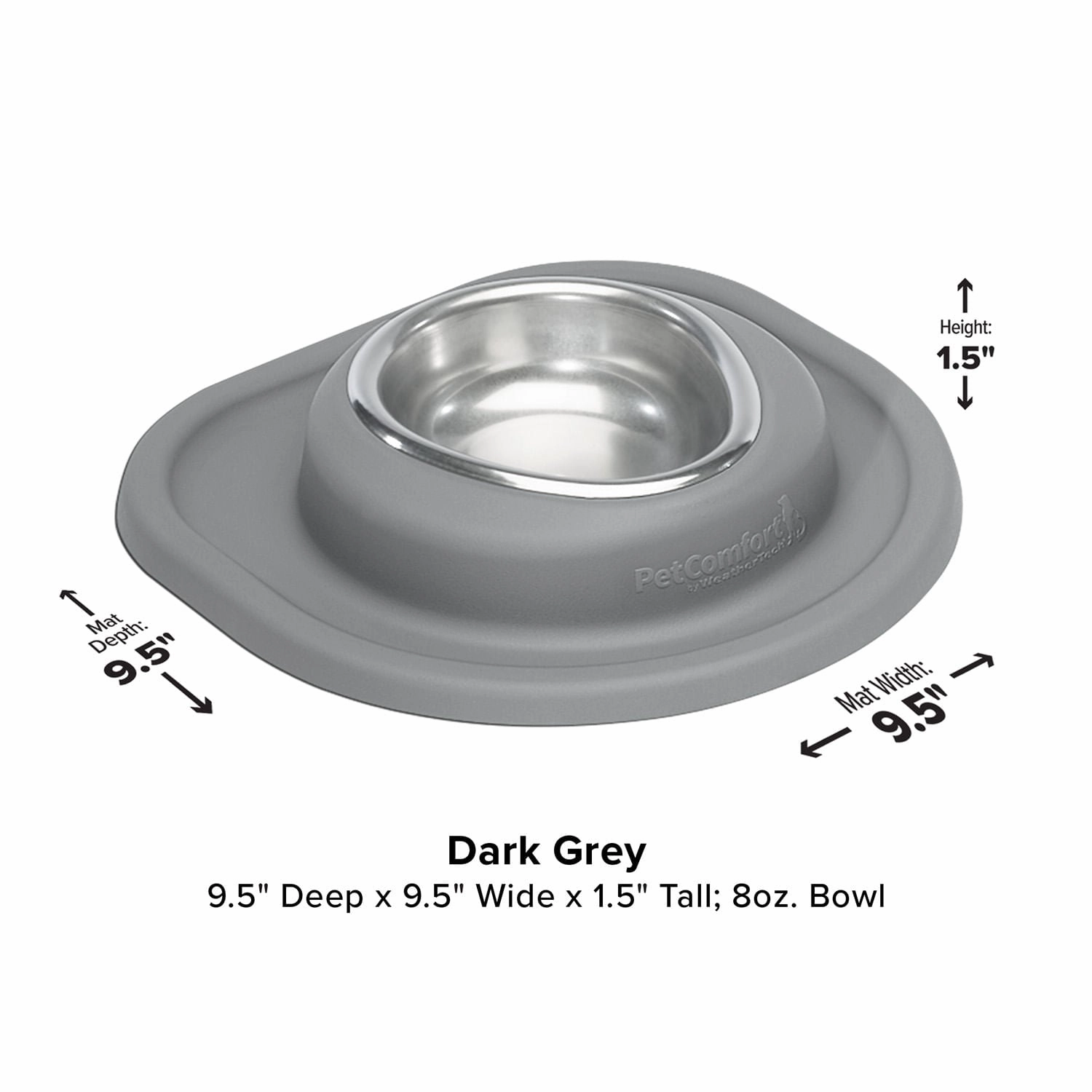 WeatherTech Single Low Pet Feeding System, Stainless Steel