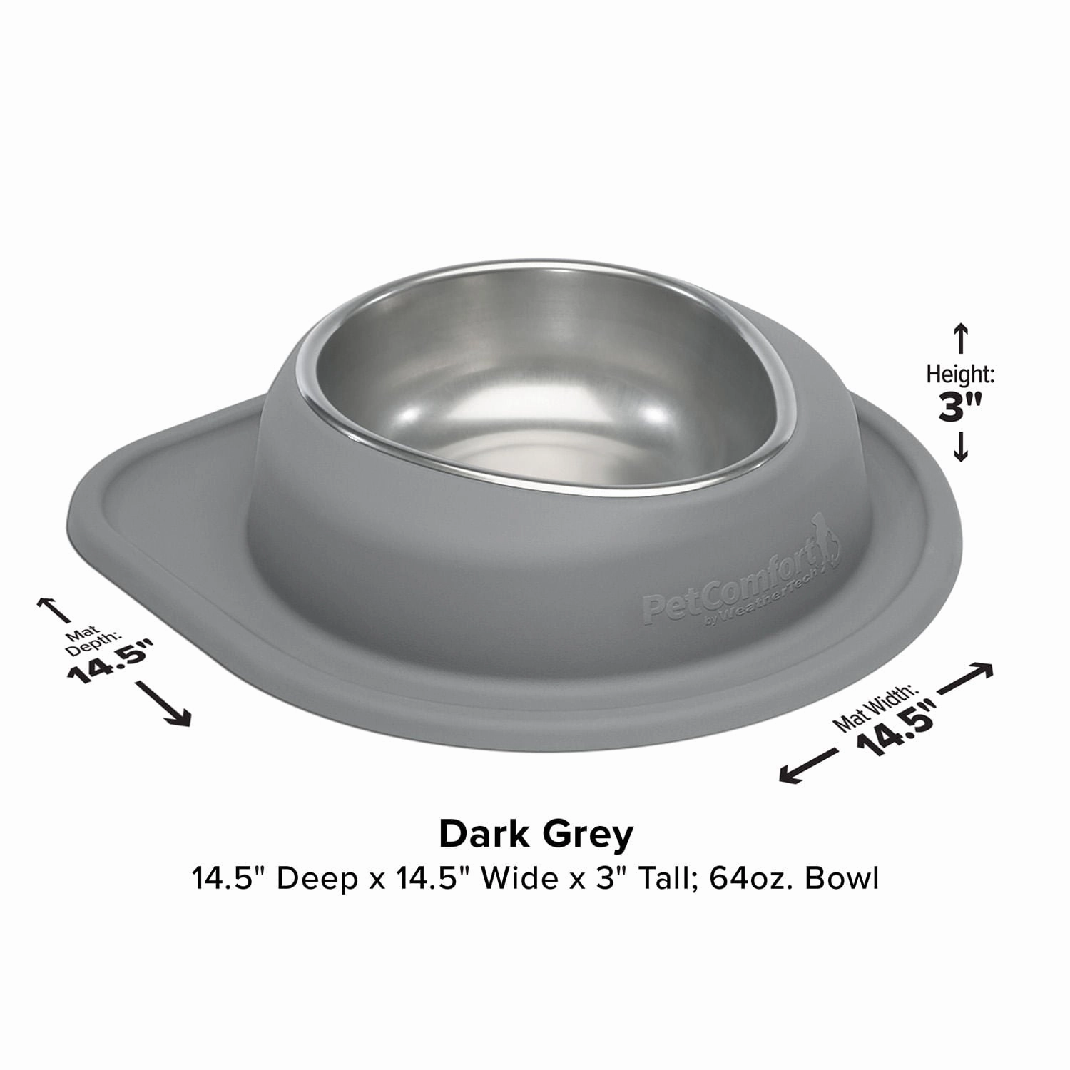 WeatherTech Single Low Pet Feeding System, Stainless Steel