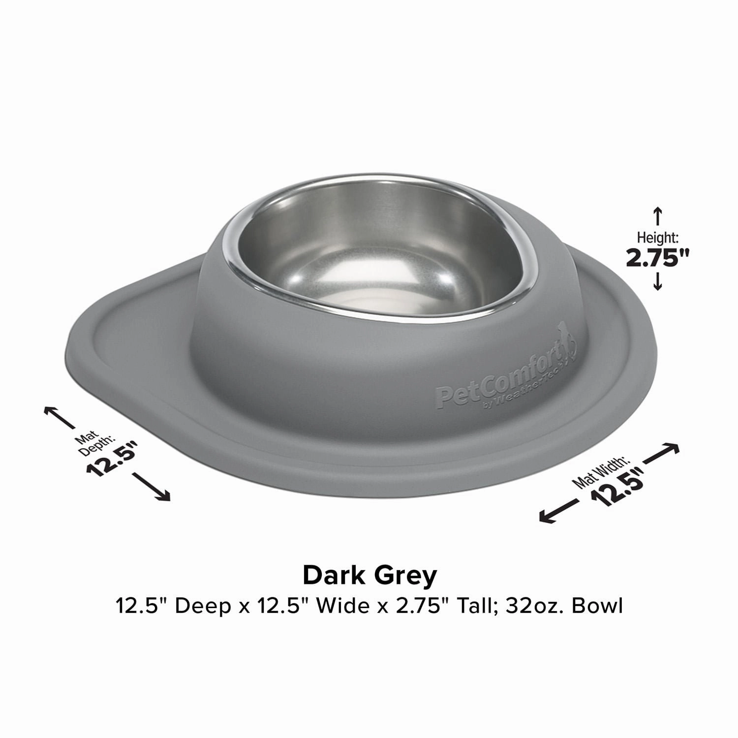 WeatherTech Single Low Pet Feeding System, Stainless Steel