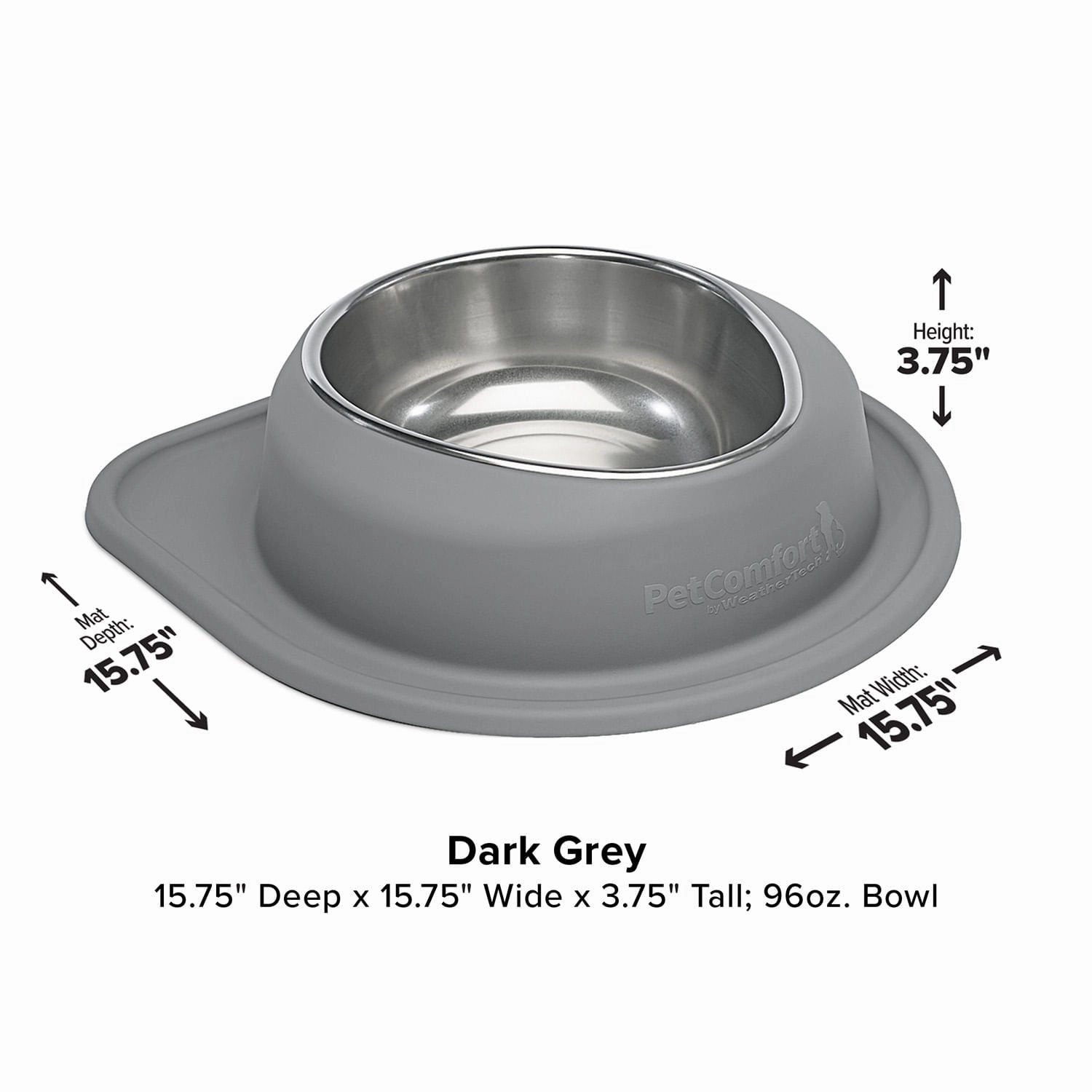 WeatherTech Single Low Pet Feeding System, Stainless Steel