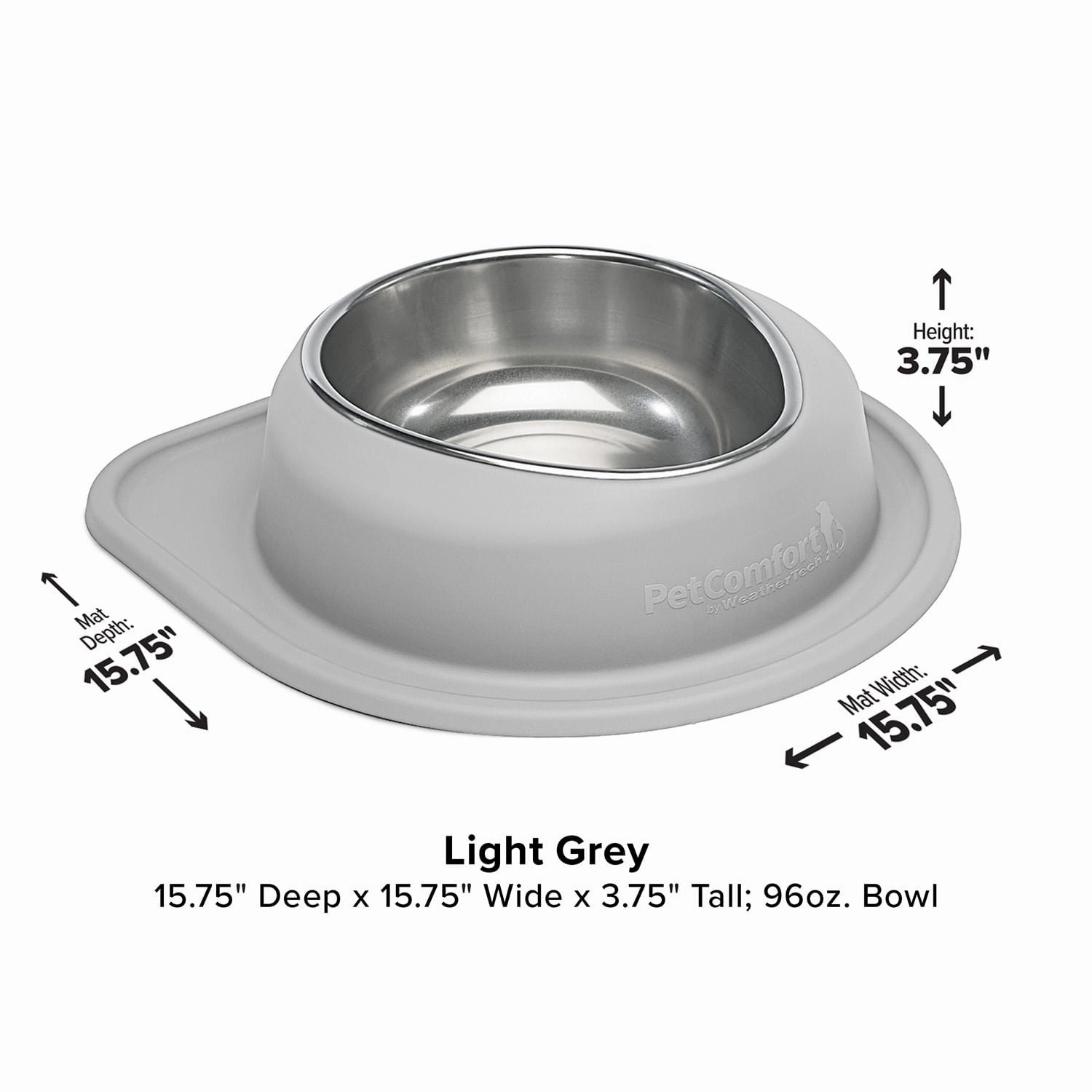 WeatherTech Single Low Pet Feeding System, Stainless Steel