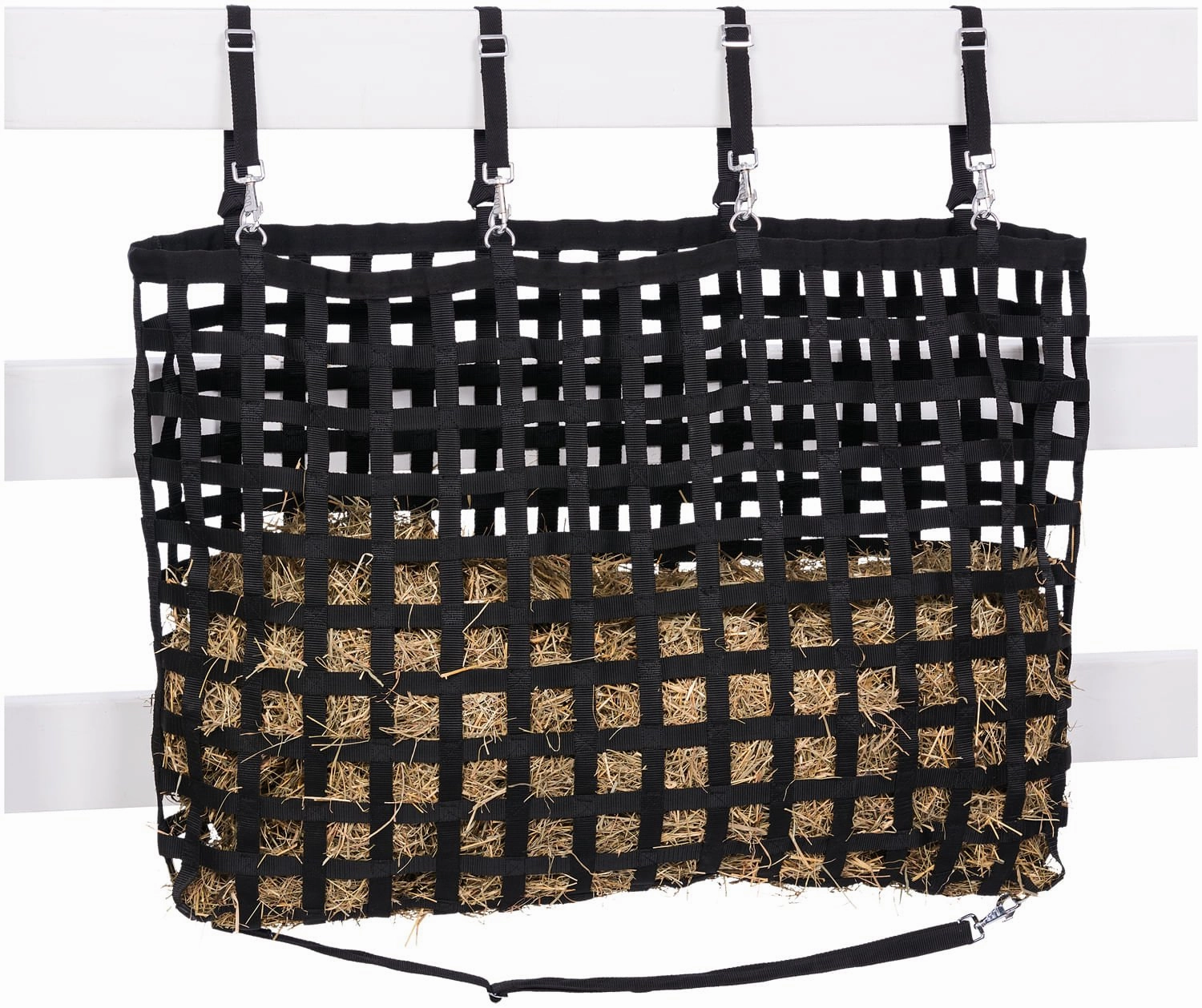 Web Slow-Feed Fence-Line Hay Feeder for Horses