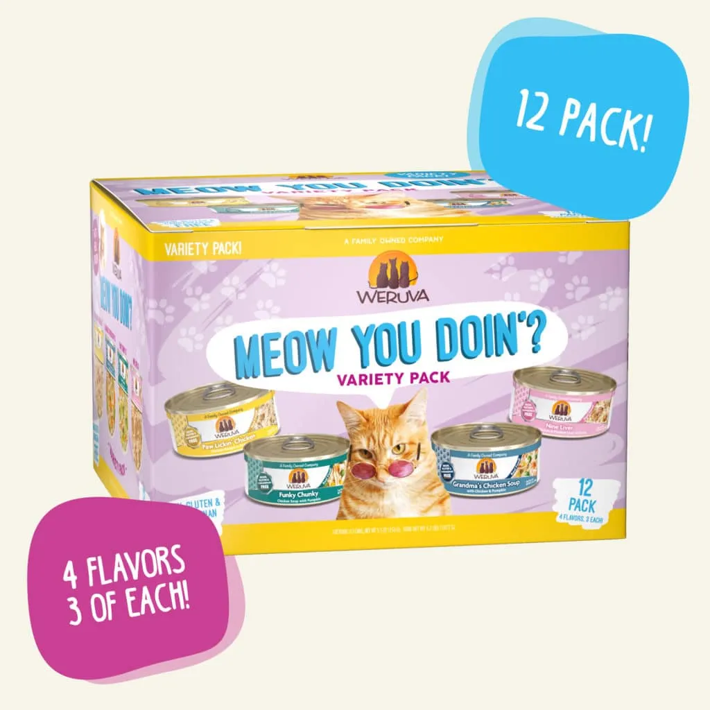 Weruva Wet Cat Food Meow You Doin'? Variety Pack 5.5oz Cans 12pk
