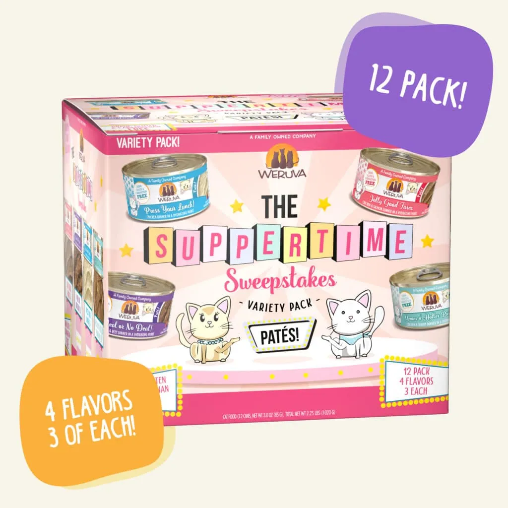 Weruva Wet Cat Food Pats Suppertime Sweepstakes Variety Pack 3oz Can 12pk