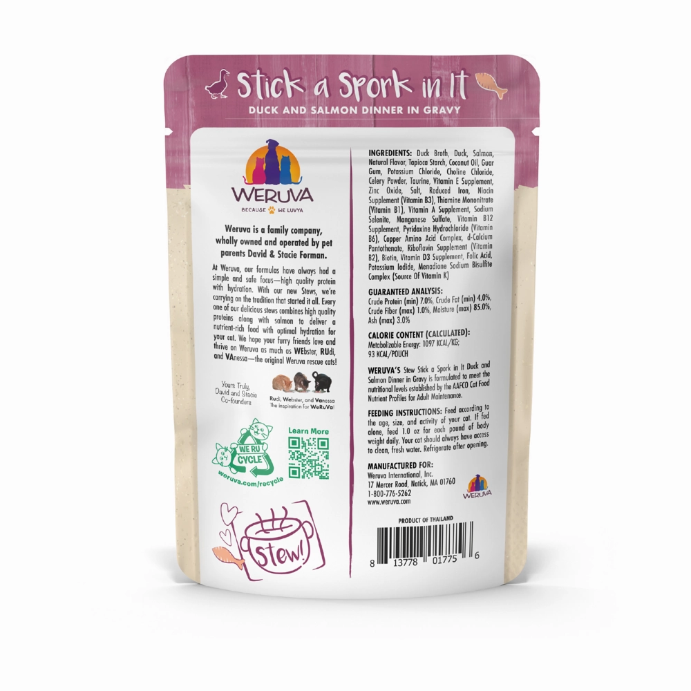 Weruva Classic Cat Stews! Stick a Spork in It with Duck & Salmon in Gravy Canned Cat Food