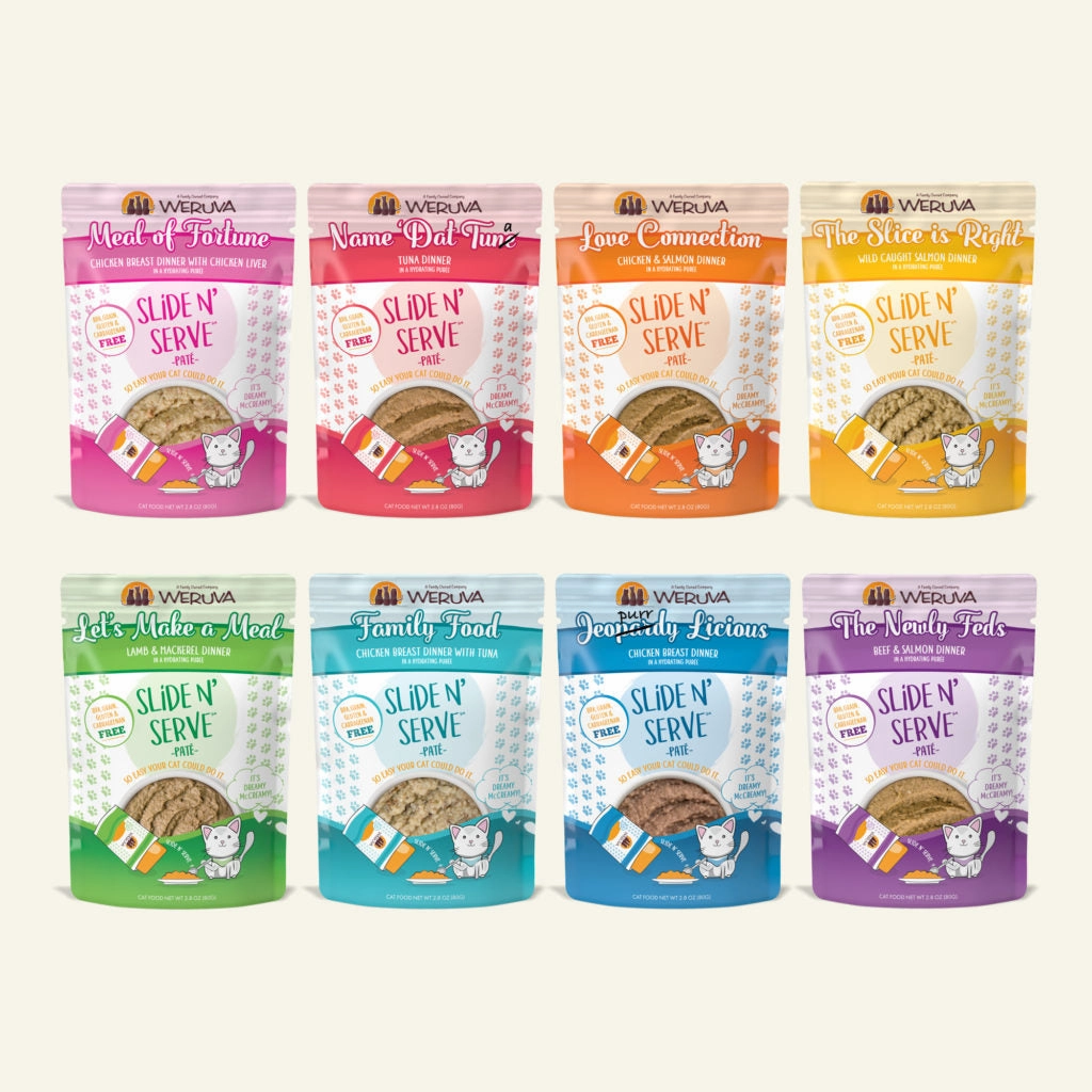 Weruva Wet Cat Food Pats Slide & Serve Showcase Chowdown Variety Pack 2.8oz Pouch 16pk