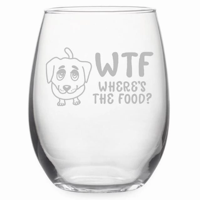 Where's The Food Stemless Wine Glasses, Set Of 4