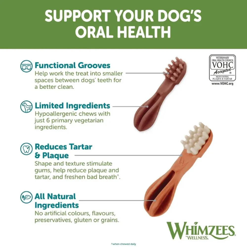 Whimzees Toothbrush Small Grain-Free Dental Dog Treats 24pcs