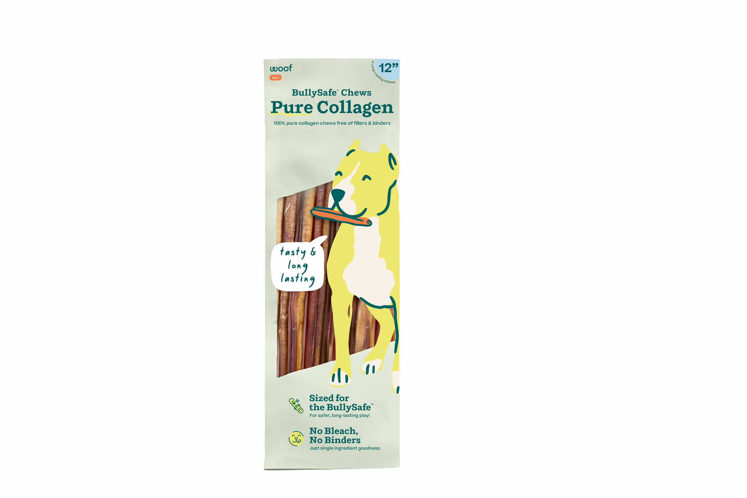 Woof Pure Collagen BullySafe 12" Chews for Dogs 10pk