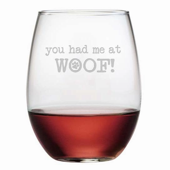 You Had Me At Woof Stemless Wine Glasses, Set Of 4