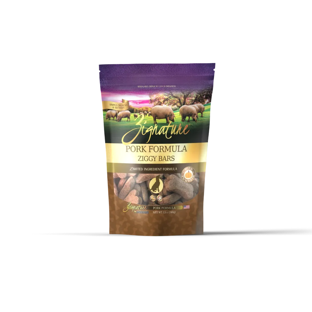 Zignature Dog Treats Grain-Free Pork Formula 12oz Bag