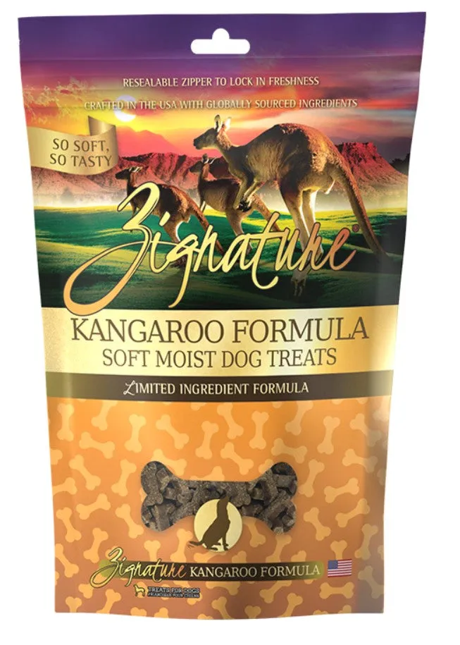 Zignature Dog Treats Grain-Free Soft Moist Kangaroo Formula 3oz Bag