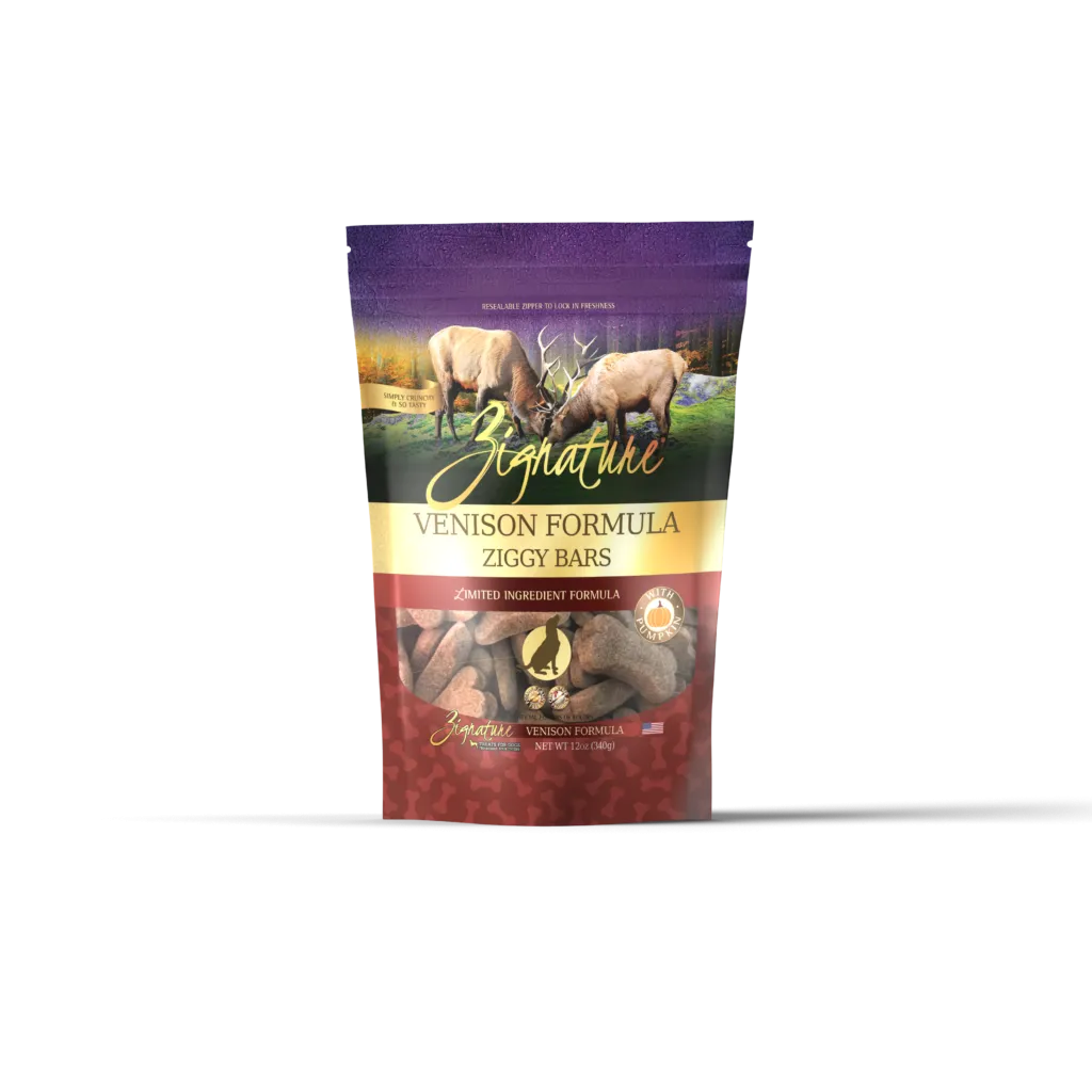 Zignature Dog Treats Grain-Free Venison Formula 12oz Bag