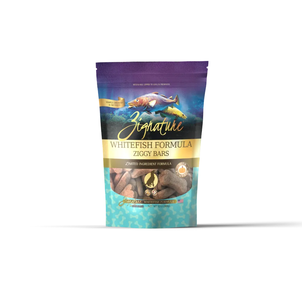 Zignature Dog Treats Grain-Free Whitefish Formula 12oz Bag