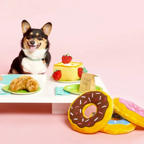 Zippy Squeaky Dog Toy, Donutz Chocolate Jumbo