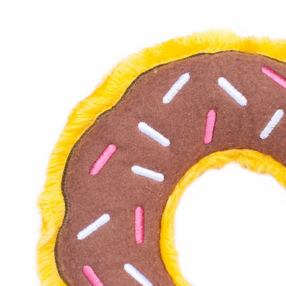 Zippy Squeaky Dog Toy, Donutz Chocolate Jumbo