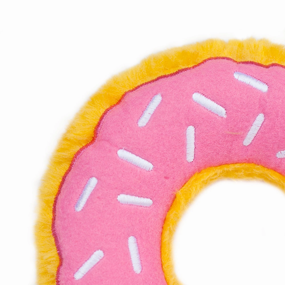 Zippy Squeaky Dog Toy, Donutz Strawberry Jumbo