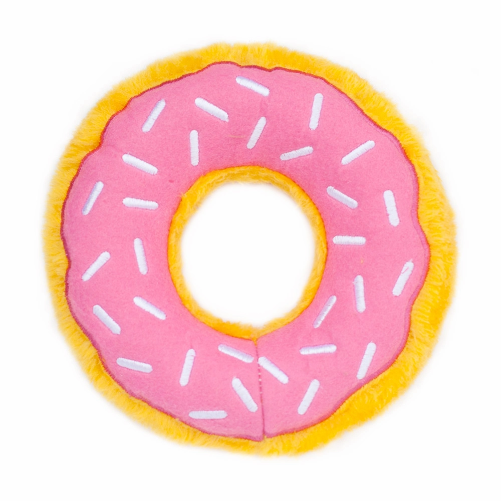 Zippy Squeaky Dog Toy, Donutz Strawberry Jumbo