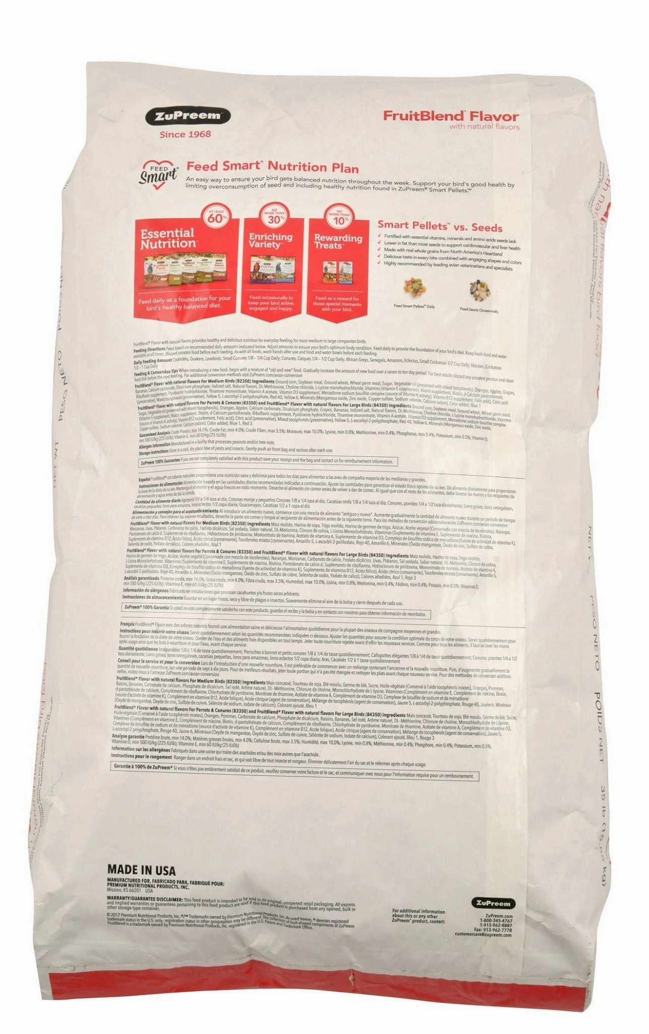 ZuPreem FruitBlend, 35 lb